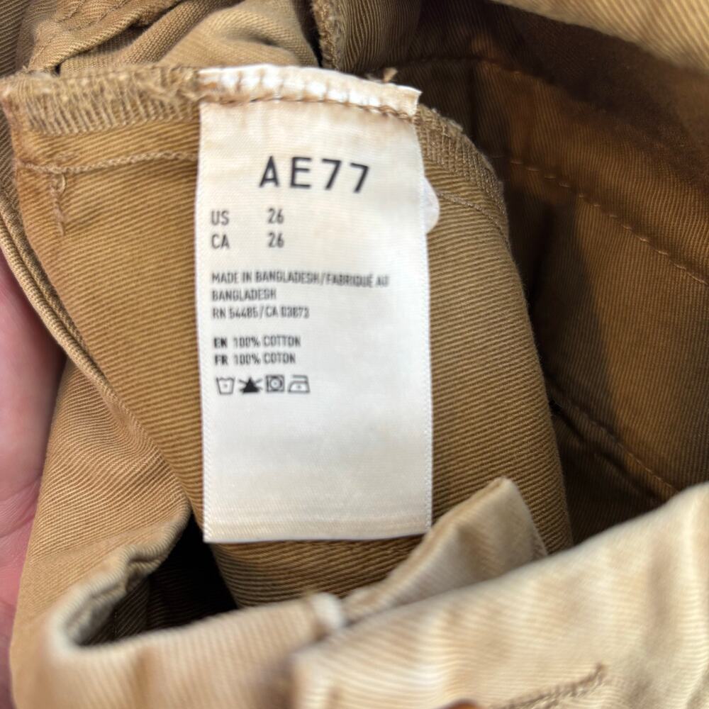 NWT AE77 Premium Military Shorts High Waisted Tan Khaki Size 26 - Picture 8 of 9